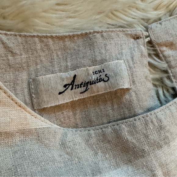 Ichi Antiquités Linen/ Silk Border Dress - One Size - Picture 3 of 6